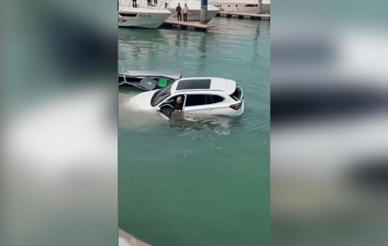 Unlucky BMW X1 Driver Takes a Dive Off a Pier in China